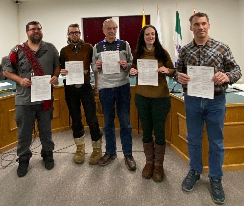 Going for left to right: Councillor Darwyn Lynn, Councillor Cud Eastbound, Mayor Stephen Johnson, Councillor Justine Hobbs, Councillor Tobias Graf